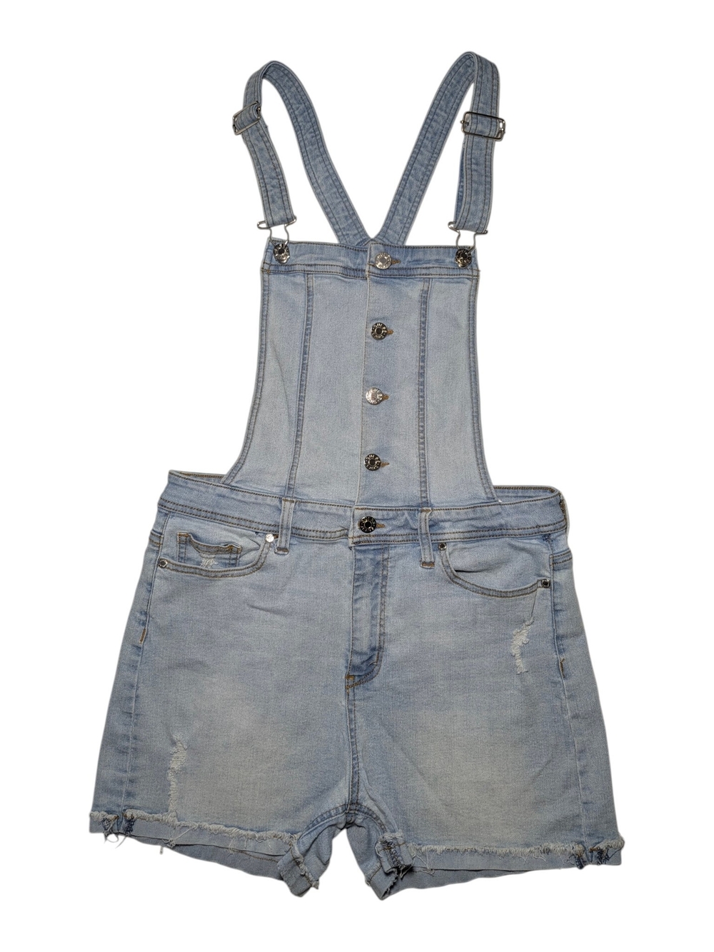 GUESS Light Blue Denim Short Overalls Womens Size 30